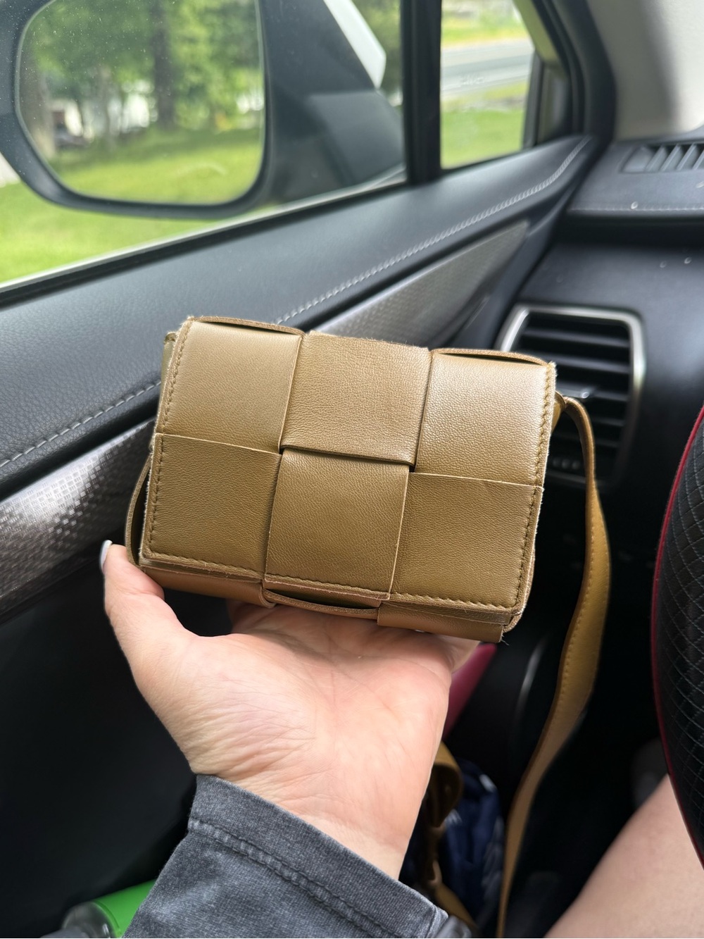 Bottega Veneta cassette wallet on strap in like new cond